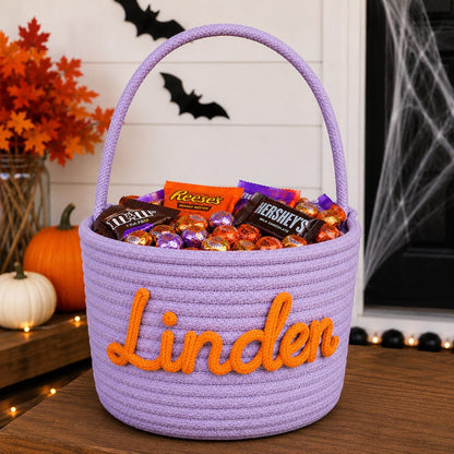 Personalized Halloween Basket, Custom Trick or Treat Basket