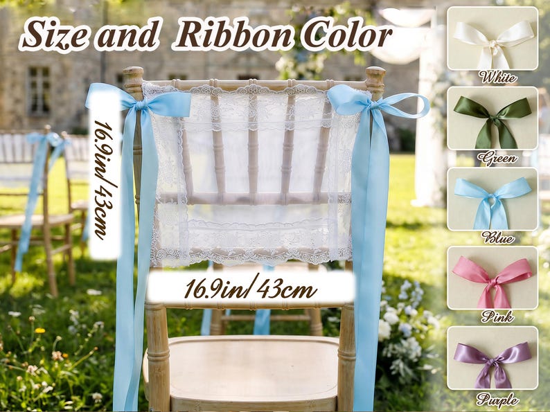Personalized Lace Just Married Wedding Chair Sash | Custom Bride Groom Chair Banner