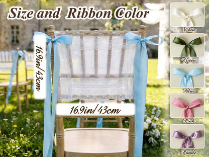 Personalized Lace Just Married Wedding Chair Sash | Custom Bride Groom Chair Banner
