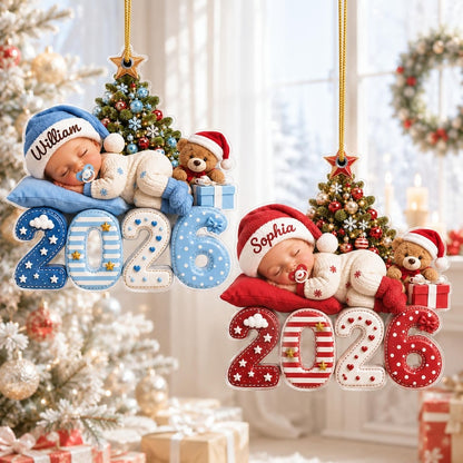Personalized Baby's First Christmas Acrylic Ornament, Custom Baby Name 2026 Ornament