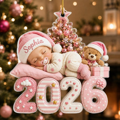 Personalized Baby's First Christmas Acrylic Ornament, Custom Baby Name 2026 Ornament