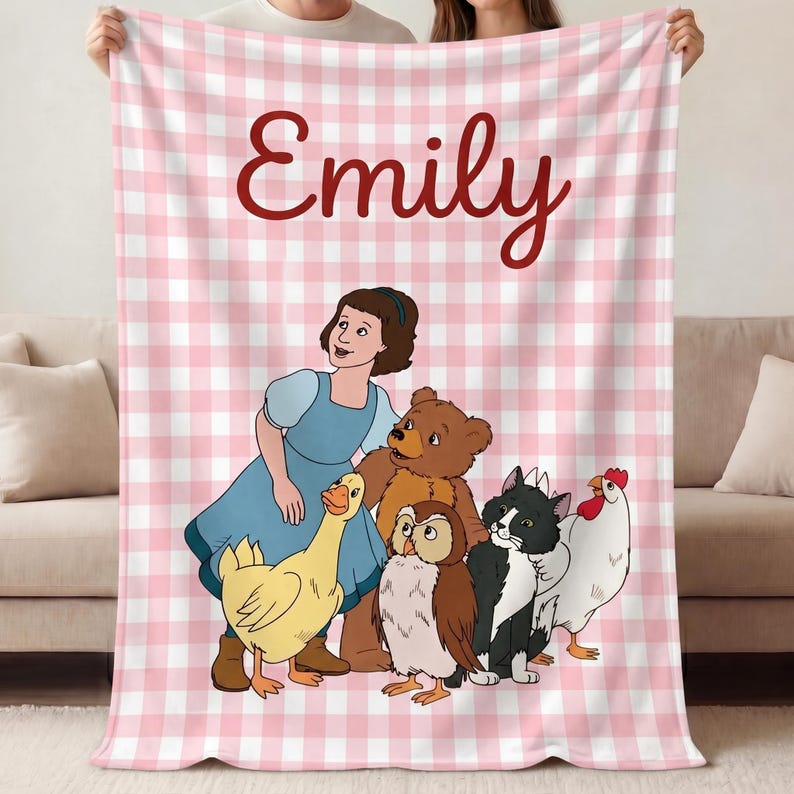 Personalized Forest Animal Blanket, Custom Baby Name Blanket