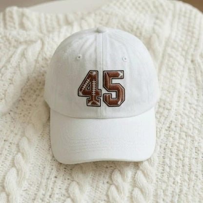 Personalized Football Number Embroidered Hat, Custom Game Day Cap,