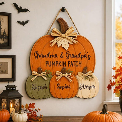 Personalized Pumpkin Patch Sign, Grandma & Grandpa Gift from Grandkids