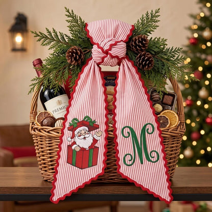Custom Christmas Santa Giffbox Wreath Sash