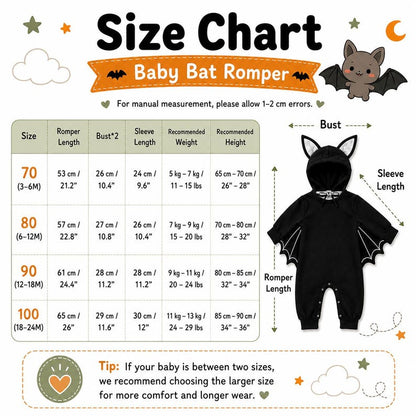 Personalized Baby Bat Costume, Embroidered Halloween Romper