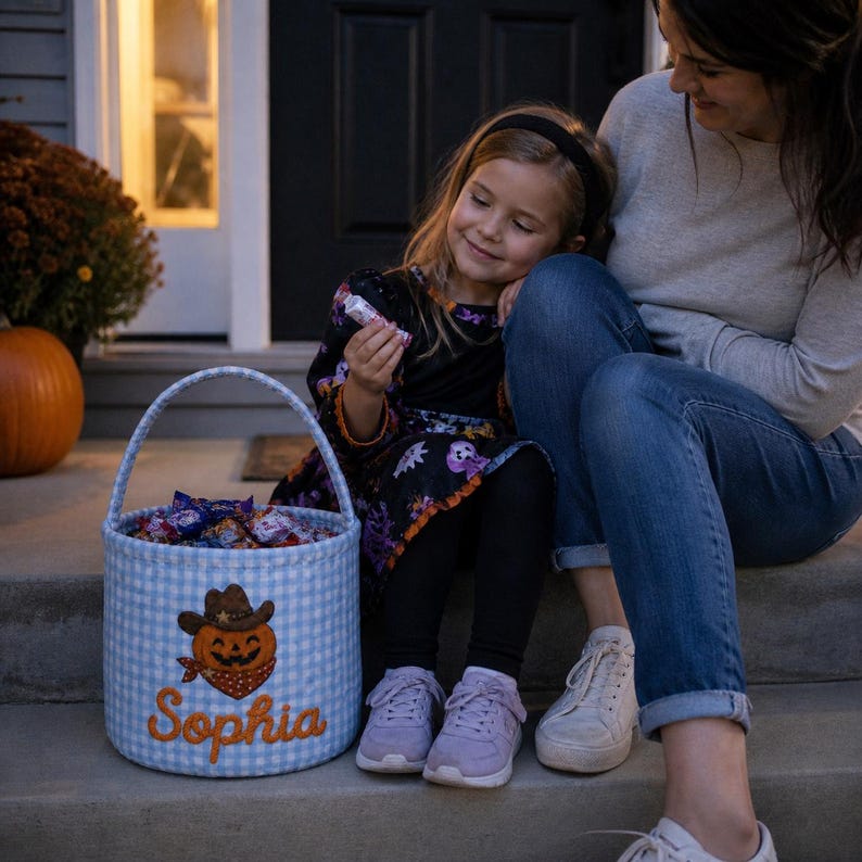 Personalized Halloween Basket for Kids, Custom Name Boo Basket