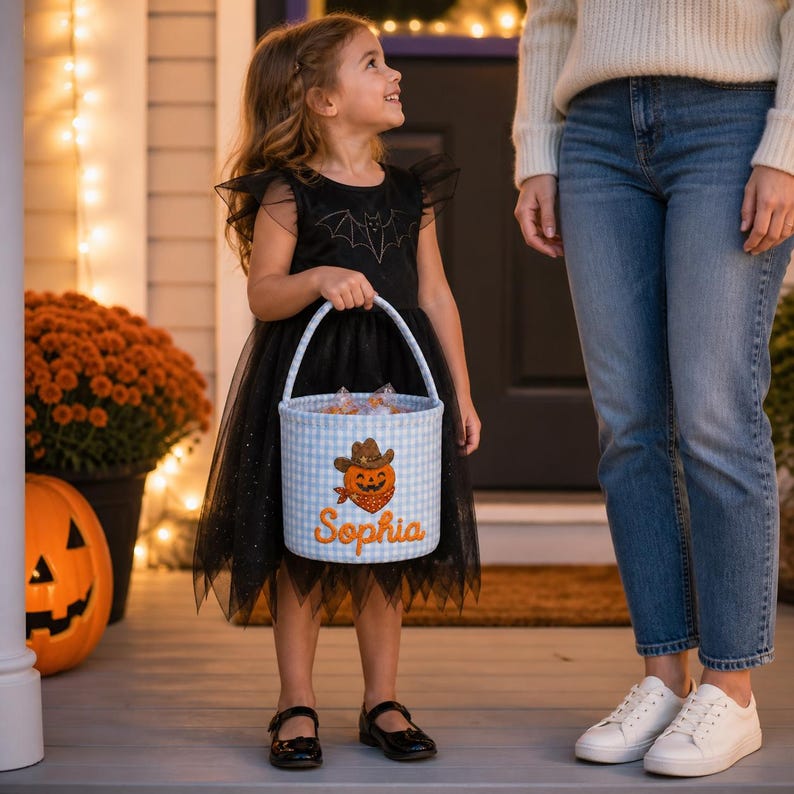 Personalized Halloween Basket for Kids, Custom Name Boo Basket