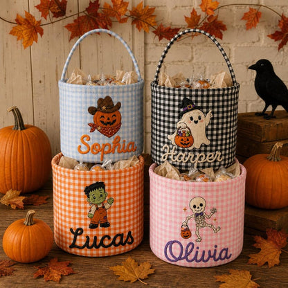 Personalized Halloween Basket for Kids, Custom Name Boo Basket