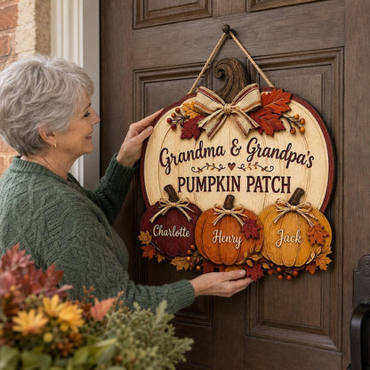 Personalized Pumpkin Patch Sign, Grandma & Grandpa Gift