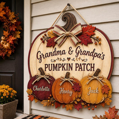 Personalized Pumpkin Patch Sign, Grandma & Grandpa Gift