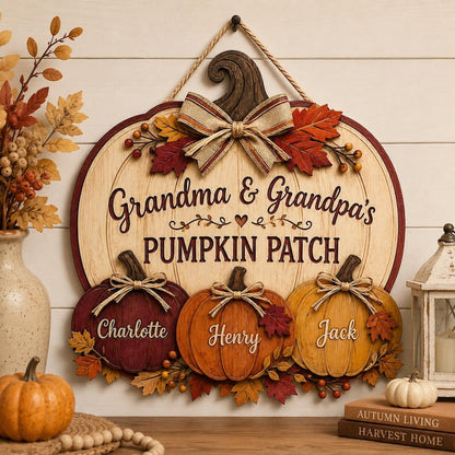 Personalized Pumpkin Patch Sign, Grandma & Grandpa Gift