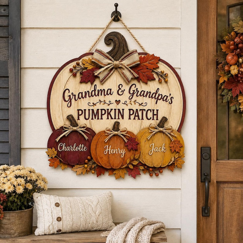 Personalized Pumpkin Patch Sign, Grandma & Grandpa Gift