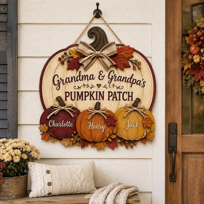 Personalized Pumpkin Patch Sign, Grandma & Grandpa Gift