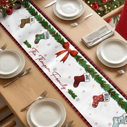 Custom Family Christmas Together Runner Rug, Personalized Holiday Kitchen Mat