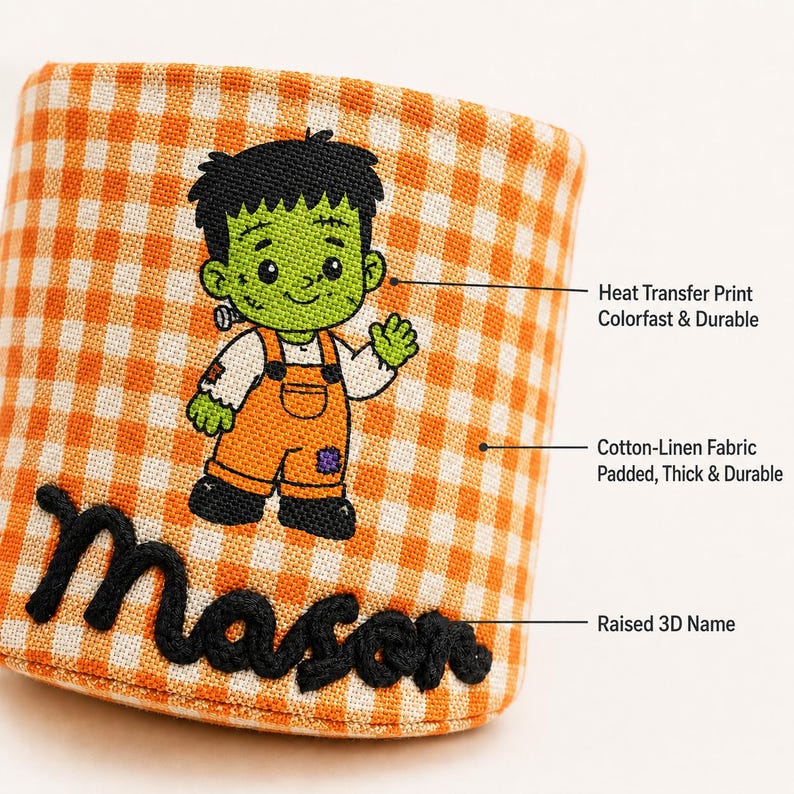 Personalized Halloween Basket for Kids, Custom Name Boo Basket