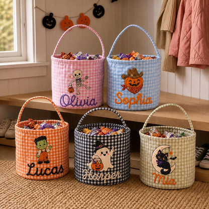 Personalized Halloween Basket for Kids, Custom Name Boo Basket