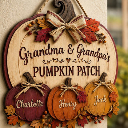 Personalized Pumpkin Patch Sign, Grandma & Grandpa Gift