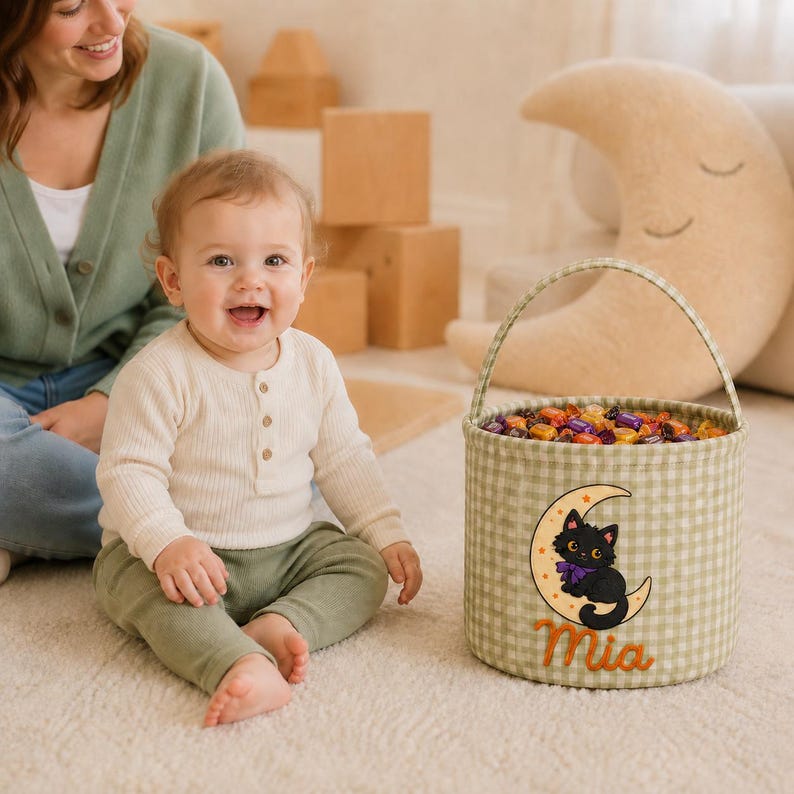 Personalized Halloween Basket for Kids, Custom Name Boo Basket