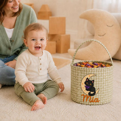 Personalized Halloween Basket for Kids, Custom Name Boo Basket