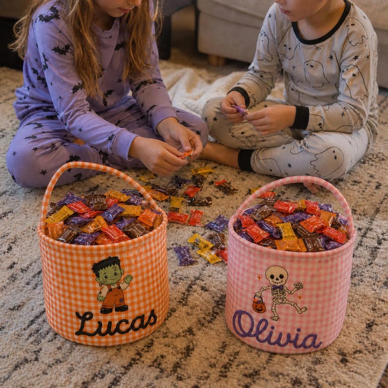 Personalized Halloween Basket for Kids, Custom Name Boo Basket