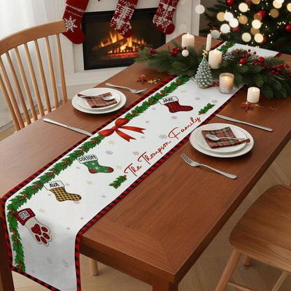 Custom Family Christmas Together Runner Rug, Personalized Holiday Kitchen Mat