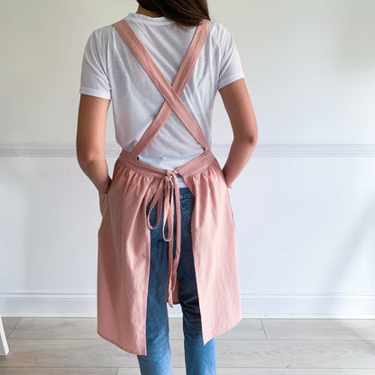 Matching Soft LINEN Mum Son Daughter Aprons With Names