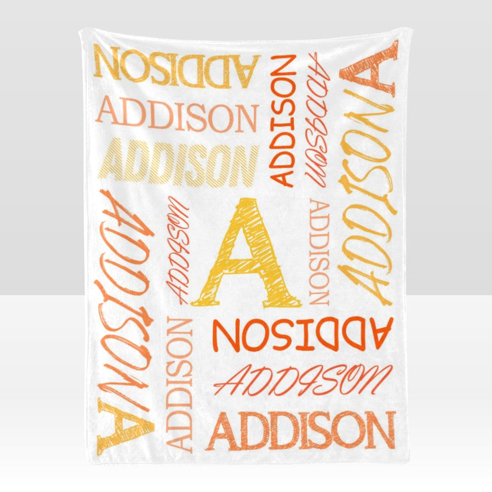 Custom Blanket with Name Customized Blanket Personalized Throw Blankets for Kid Women Christmas