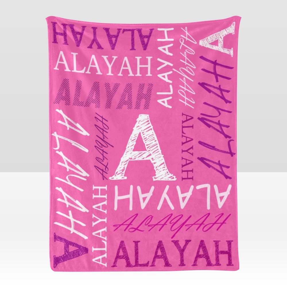 Custom Blanket with Name Customized Blanket Personalized Throw Blankets for Kid Women Christmas