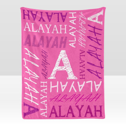 Custom Blanket with Name Customized Blanket Personalized Throw Blankets for Kid Women Christmas