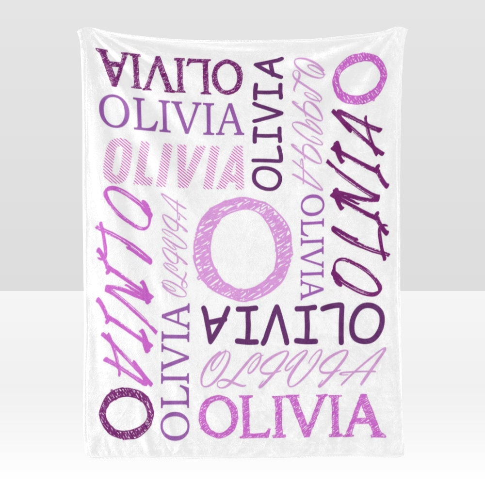 Custom Blanket with Name Customized Blanket Personalized Throw Blankets for Kid Women Christmas