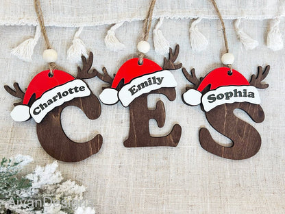 Personalized Christmas Wood Ornament, Custom Name Ornament