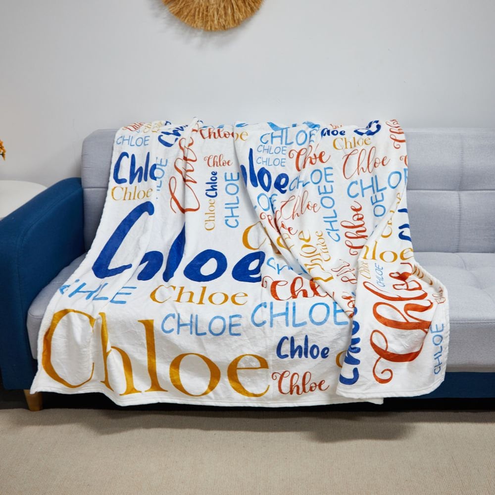 Custom Blanket with Name - Personalized Blanket - Name Blanket for Adults - Christmas Gift