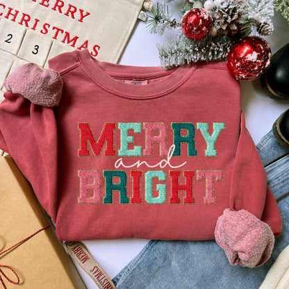 Merry and Bright Christmas Sweatshirt, Merry and Bright Sweatshirt,
