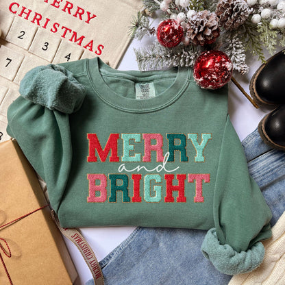 Merry and Bright Christmas Sweatshirt, Merry and Bright Sweatshirt,