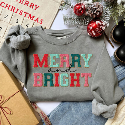 Merry and Bright Christmas Sweatshirt, Merry and Bright Sweatshirt,