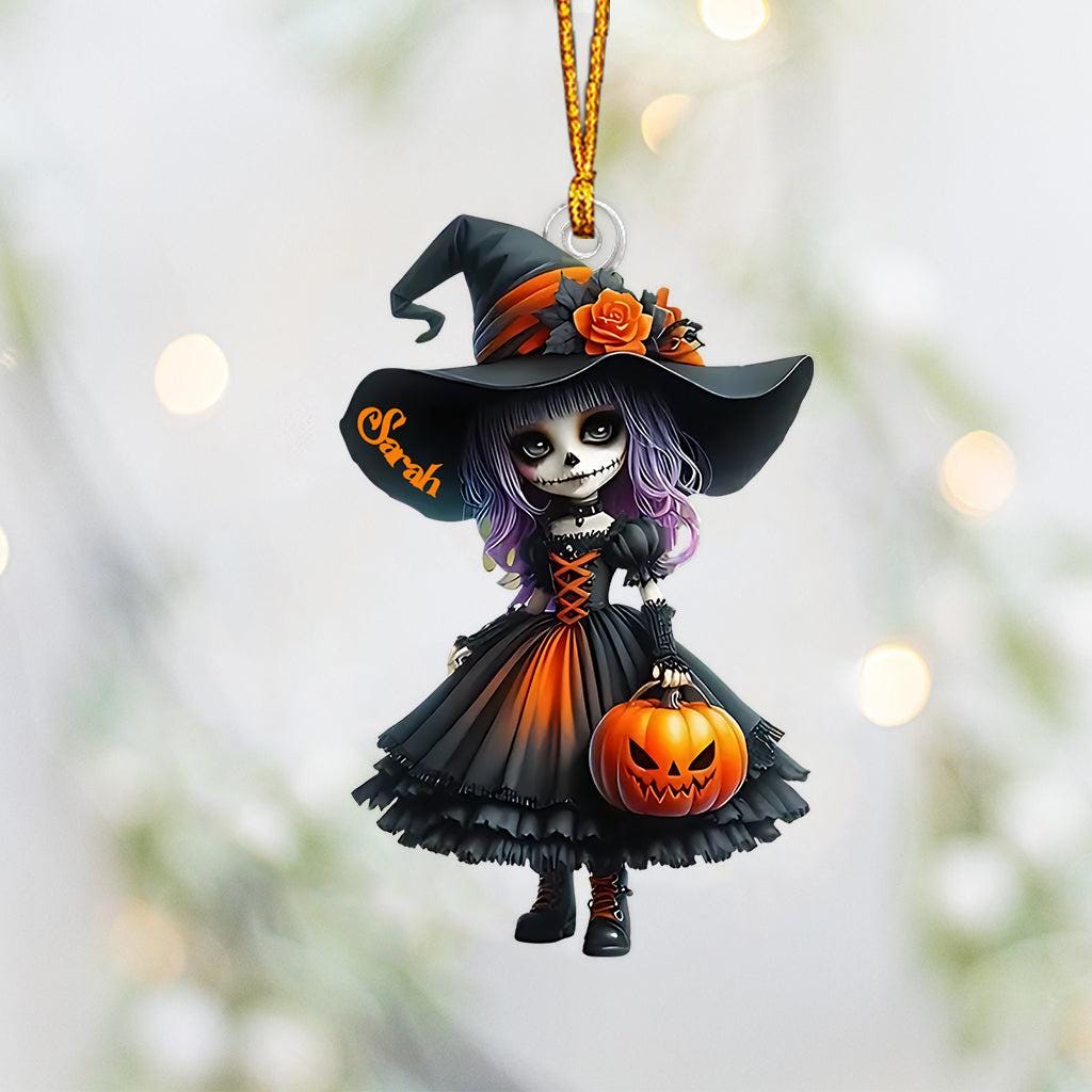 Little Witch Personalized Witch Custom Shaped Ornament, Tree Decor, Creepy Witchy Ornament for Wiccan