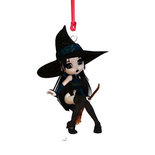 Little Witch Personalized Witch Custom Shaped Ornament, Tree Decor, Creepy Witchy Ornament for Wiccan