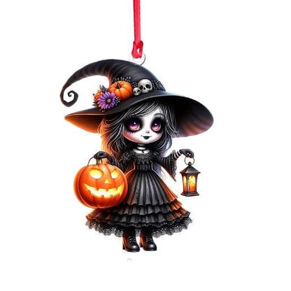 Little Witch Personalized Witch Custom Shaped Ornament, Tree Decor, Creepy Witchy Ornament for Wiccan