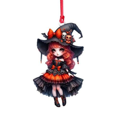Little Witch Personalized Witch Custom Shaped Ornament, Tree Decor, Creepy Witchy Ornament for Wiccan