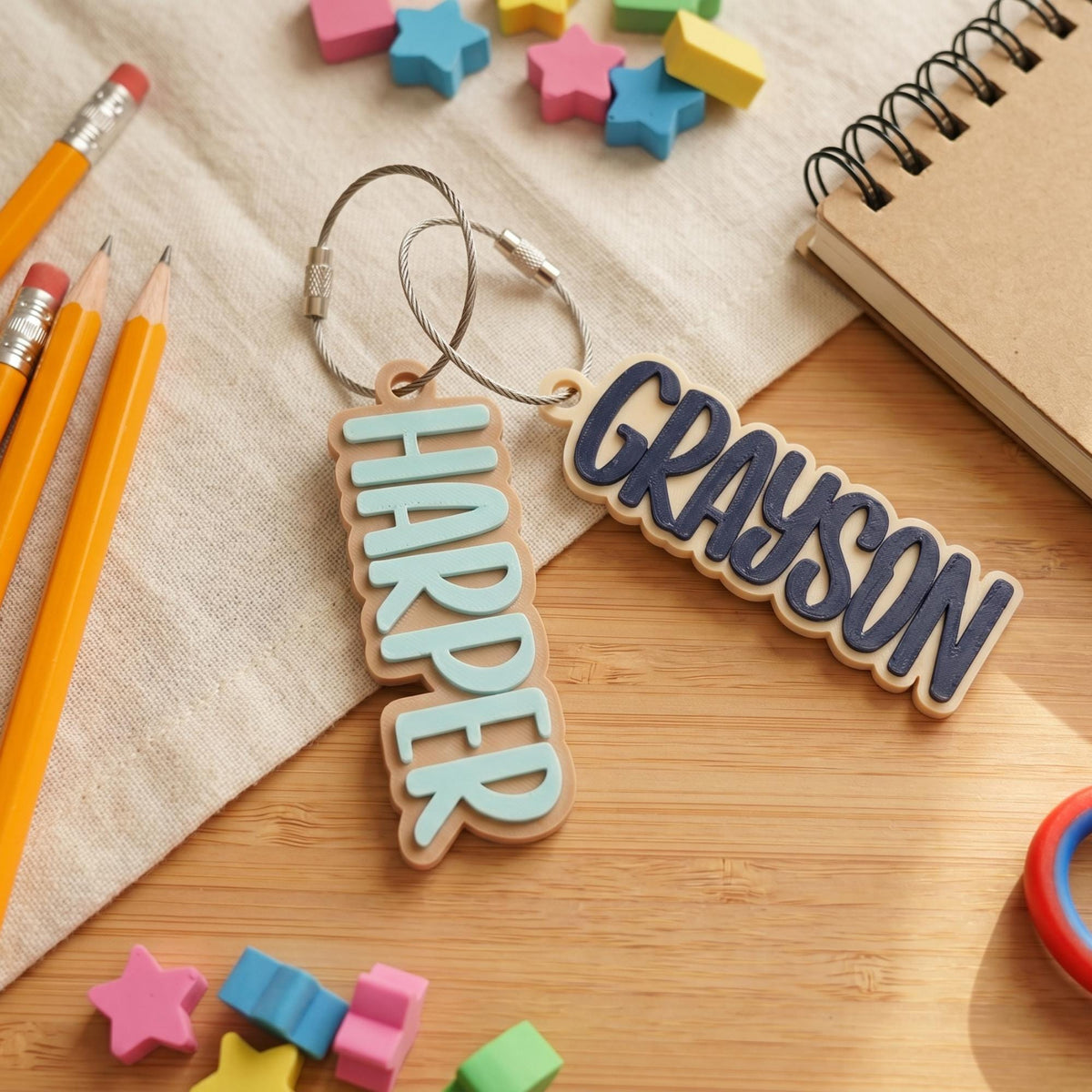 Nametag Personalized Keychain Diaper Bag Tag Lunch Box Tag
