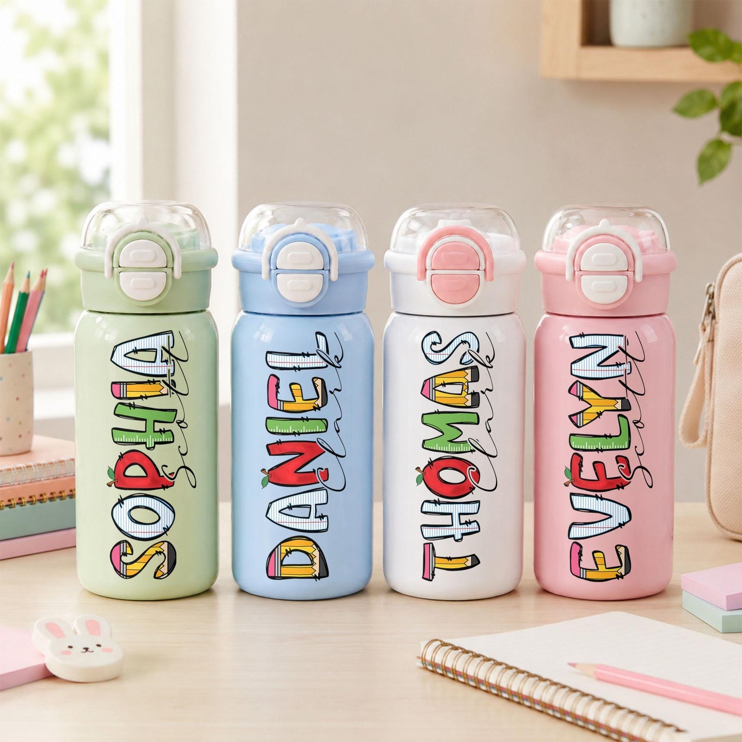 Personalized kids water bottle, Custom Kids cups with name, Back to school water bottle for girls & boys