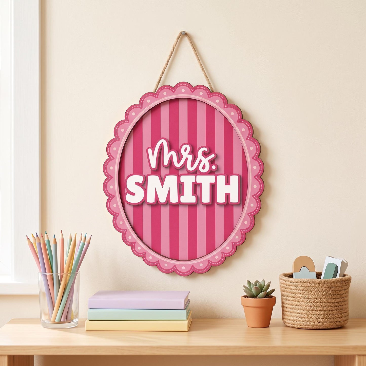 Classroom Decor, Personalized Teacher Door Sign, Welcome To Our Classroom Sign