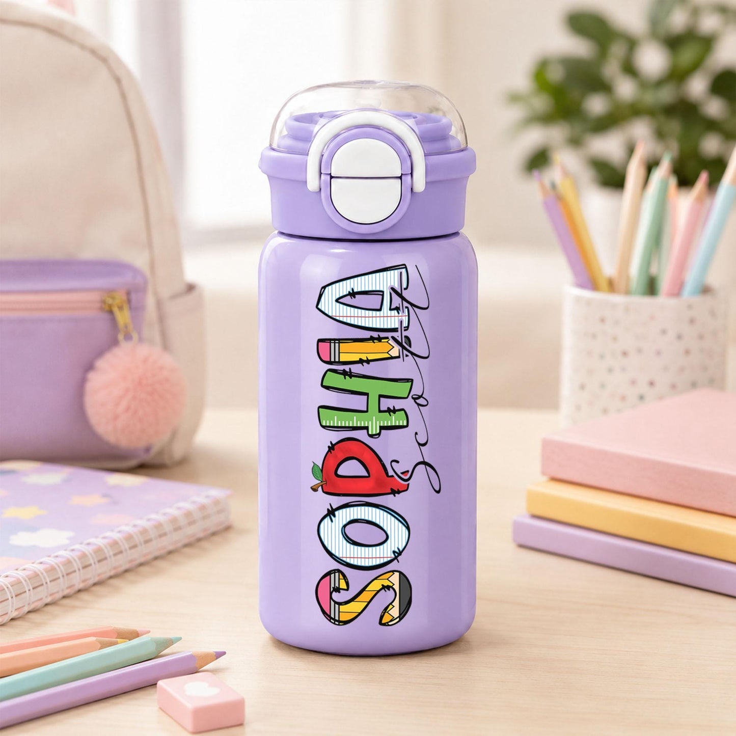 Personalized kids water bottle, Custom Kids cups with name, Back to school water bottle for girls & boys