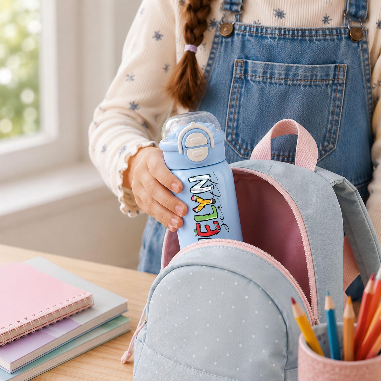 Personalized kids water bottle, Custom Kids cups with name, Back to school water bottle for girls & boys