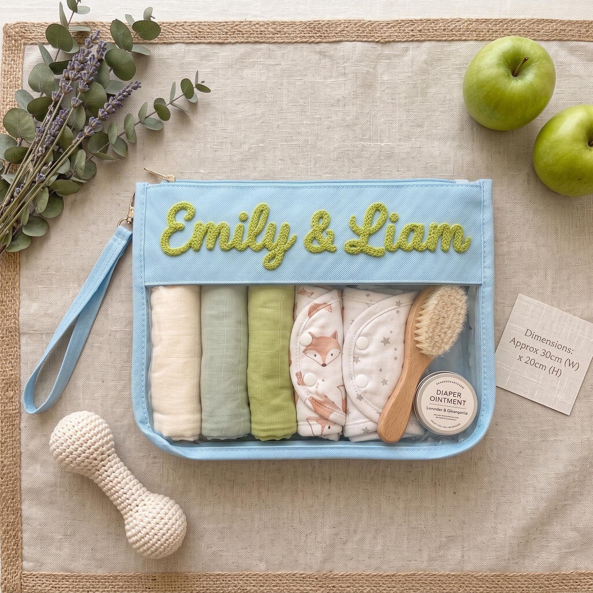 Personalized Baby Diaper Bag, Custom Baby Storage Bag
