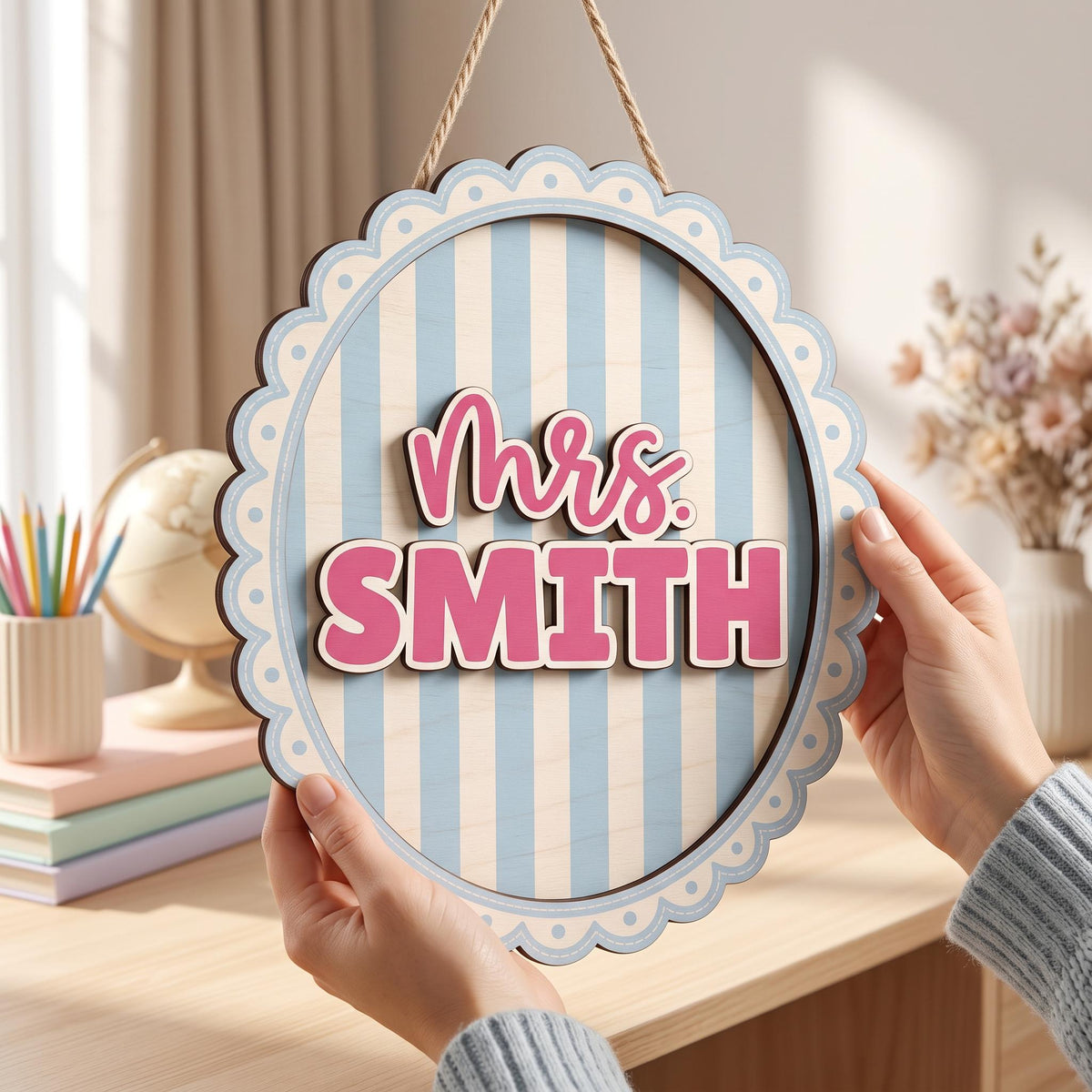 Classroom Decor, Personalized Teacher Door Sign, Welcome To Our Classroom Sign