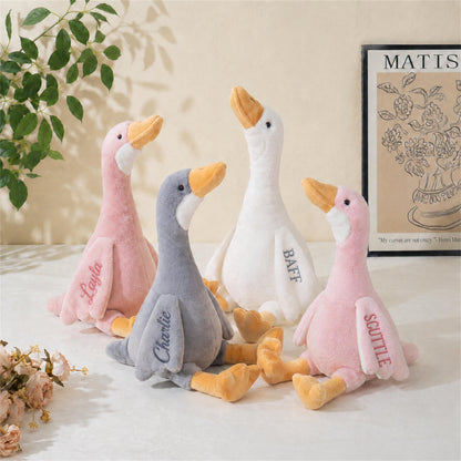 Personalized Baby Goose Plush, Custom Embroidered Stuffed Toy